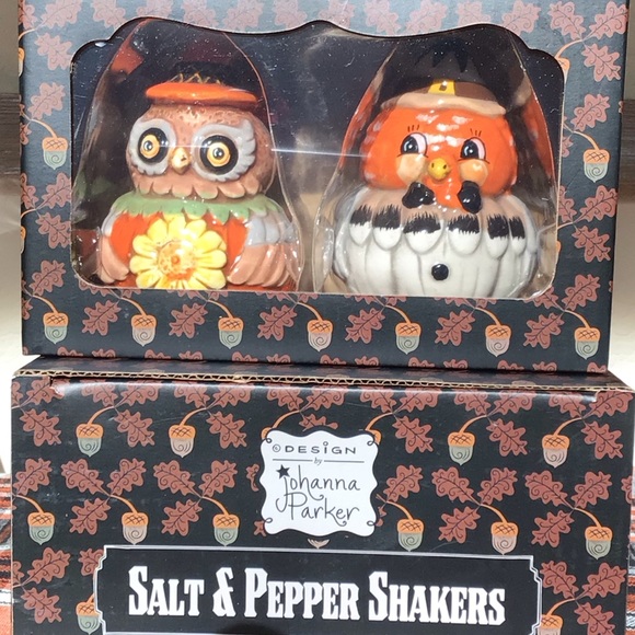 Johanna Parker turkey and owl Salt & Pepper Shakers 🍁 - Picture 12 of 16